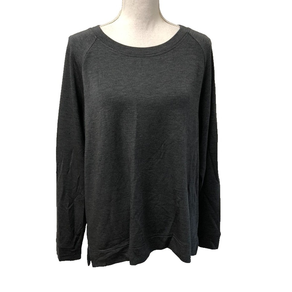 Lou & Grey Sweatshirt Womens Large Gray Crew Neck Oversized Classic Comfort